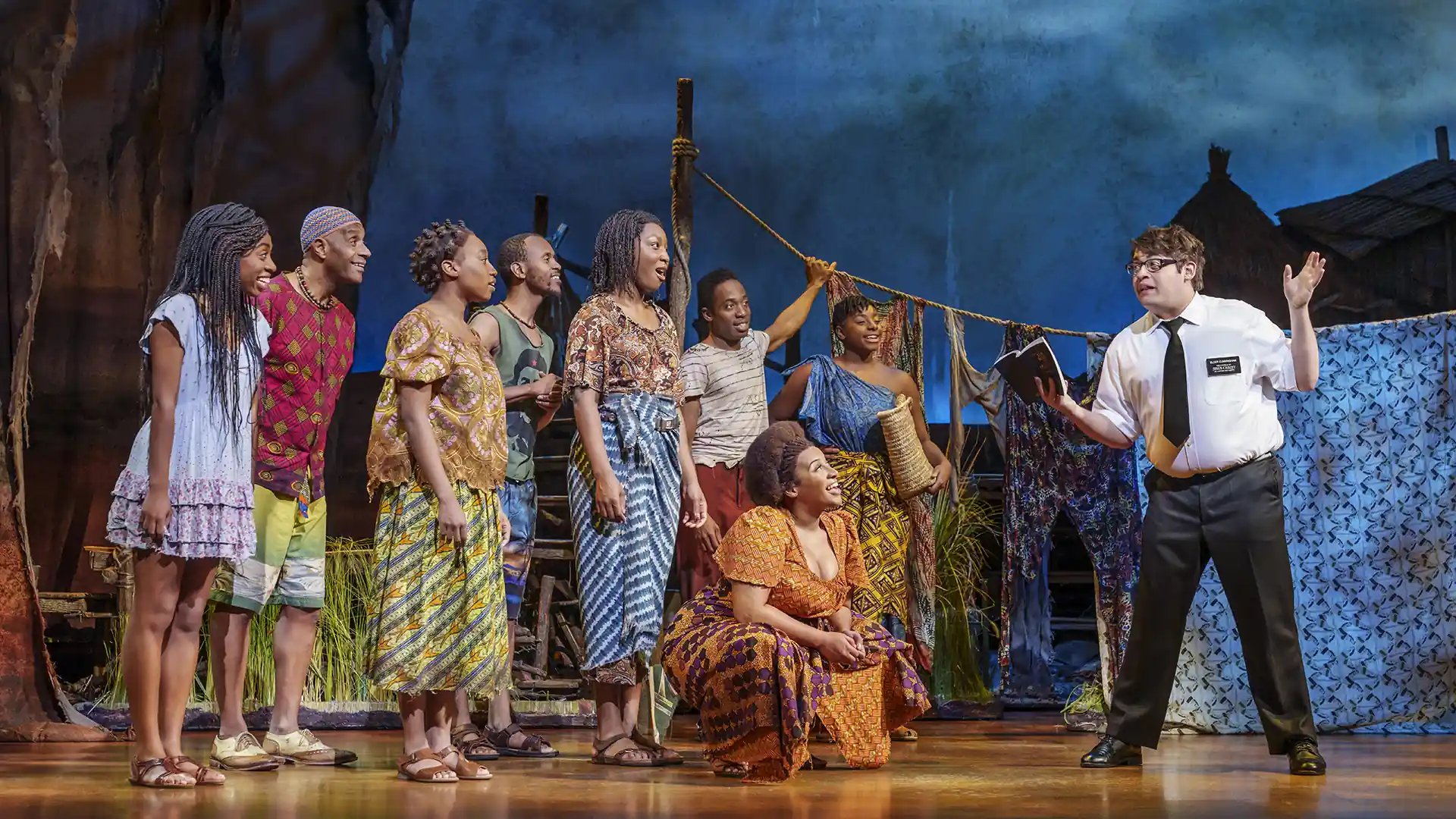 The Book of Mormon London Company 2024. Photography by Johan Persson.